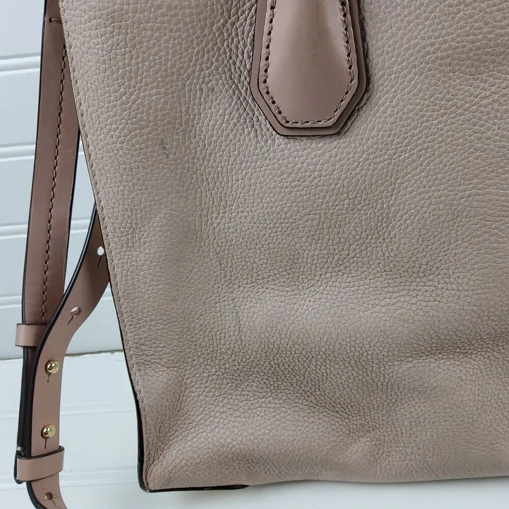Michael Kors MK Pebbled Leather Satchel Crossbody Shoulder Handbag Purse